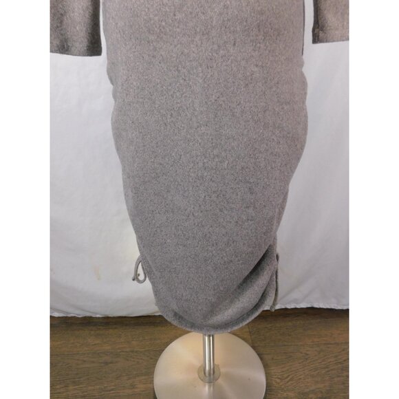 Discreet Dress Womens Large Gray Ruched Side Drawstring 3/4 Sleeve KL5081N - Picture 8 of 14